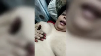 Busty Mature Aunty Flashing Her Massive Tits On Camera For Me