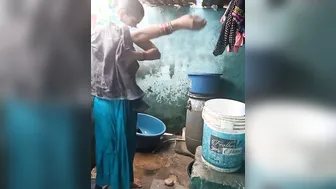 Village Aunty Bathing Naked Outdoors Caught By Hidden Camera