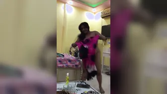 Drunk Bhabhi Dancing Naked Teasing Her Man Before Getting Laid