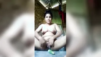 Village Wife Using Toy On Herself Moaning Loud While Hubby Away