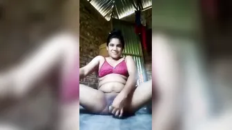 Village Wife Using Toy On Herself Moaning Loud While Hubby Away