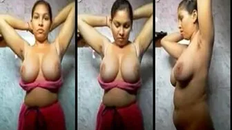 Huge Tits Desi Girl Stripping Naked In Bathroom For Lover