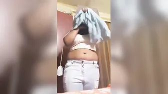 Chubby Village Babe Doing Striptease In Private Selfie Video