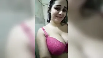 Busty Married Wife Showing Off Her Huge Melons On Private Camera