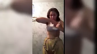 Big Titted Village Girl With Hairy Pussy Stripping At Home