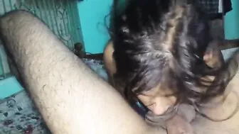 Household Maid Servicing Her Owner's Cock And Balls On Her Knees