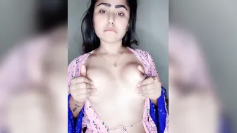 Horny Babe Squeezing Her Natural Tits For The Camera At Midnight