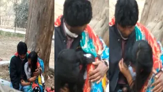 Horny Couple Fucking Outdoors Caught Giving Risky Public Head