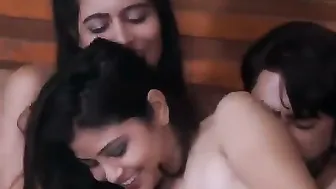 Two Married Women Sharing One Lucky Guy Moaning In Hindi