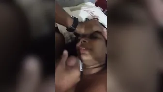 Slutty GF Licking And Swallowing Cum From His Dick