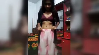 College Girl Stripping And Teasing On Selfie Cam For Her Man