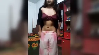 College Girl Stripping And Teasing On Selfie Cam For Her Man