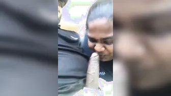 Aunty Sucking Him Off In Moving Car Risking Getting Caught