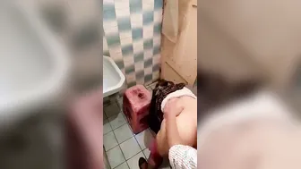 Bhabhi Getting Railed Hard From Behind In The Bathroom Stall