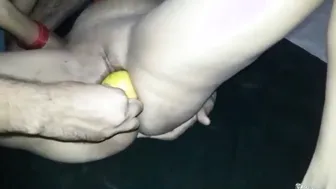 Horny Wife Eating Apple While Getting Her Pussy Licked Good