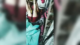 Village Aunty Getting Filmed Secretly Spreading Wide Getting Wet