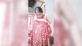 Desi Wife Slowly Unwrapping Her Curves From Traditional Saree