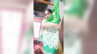 Desi Wife Slowly Unwrapping Her Curves From Traditional Saree