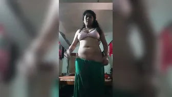 Busty Indian Babe Doing Sexy Striptease Show On Her Selfie Camera