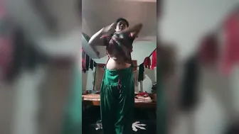 Busty Indian Babe Doing Sexy Striptease Show On Her Selfie Camera
