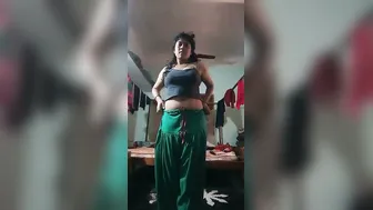 Busty Indian Babe Doing Sexy Striptease Show On Her Selfie Camera