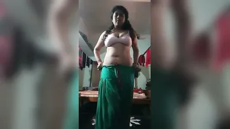 Busty Indian Babe Doing Sexy Striptease Show On Her Selfie Camera