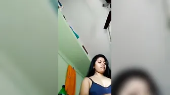 Naked Desi Babe Recording Herself Stripping For Lover On Phone