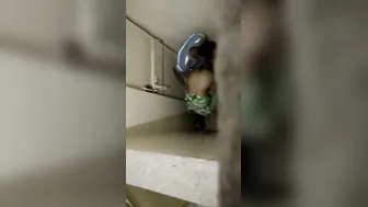 Horny Couple Fucking Quickly In Bathroom Captured On His Phone