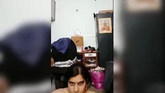 Hairy Pussy Babe Doing Slow Striptease For Her BF On Cam