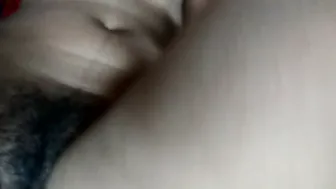 Hairy Pussy Babe Making Selfie Video Showing Off Her Wet Cunt