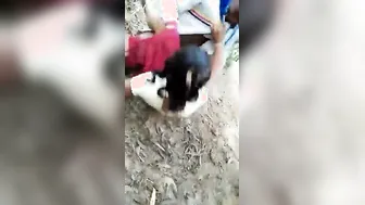 Desi Threesome Outdoors With Two Guys Fucking One Slutty Babe