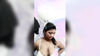 Young Desi Babe Showing Off Her Big Naturals Touching Herself