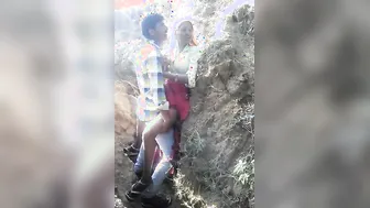 Tribal Village Babe Getting Pounded Outdoors Caught On Hidden Cam