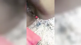 Village Wife From South India Flashing Hairy Pussy In Backyard