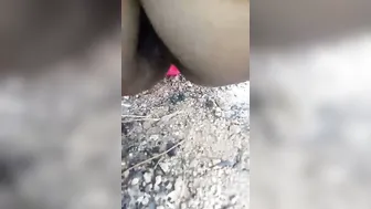 Village Wife From South India Flashing Hairy Pussy In Backyard