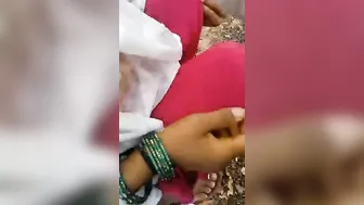 Village Wife From South India Flashing Hairy Pussy In Backyard