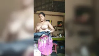 Hairy Tamil GF Stripping Naked On Homemade Selfie Video