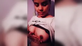 Fresh Young GF Showing Off Perky Tits On Selfie Cam