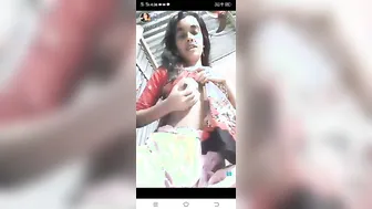 Perky GF Flashing Her Tits On Cam Making Him Crazy Horny