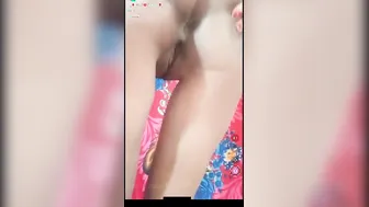 Young Desi Teen Using Pen As Toy Playing For Her Webcam Alone