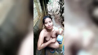 Manipuri Village Babe Bathing Outdoors In Private Video