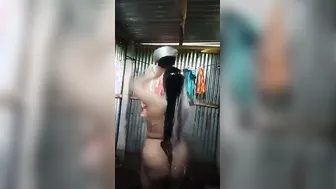 Chubby Married Wife Taking Nude Bath Filming Herself In Bathroom