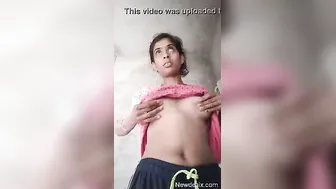 Village Cutie Taking Sexy Naked Selfies Posing Slutty In Bedroom