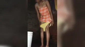 Tall Village Babe Bathing Naked Recording Herself On Her Phone