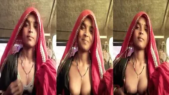 Rajasthani Wife Slowly Undressing Revealing Her Big Natural Boobs