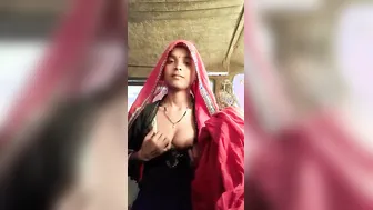 Rajasthani Wife Slowly Undressing Revealing Her Big Natural Boobs