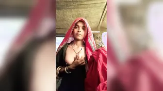 Rajasthani Wife Slowly Undressing Revealing Her Big Natural Boobs