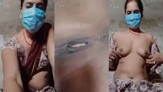Masked Village Wife Earning Money Showing Her Body On Camera
