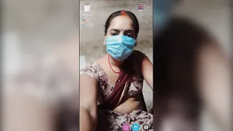 Masked Village Wife Earning Money Showing Her Body On Camera