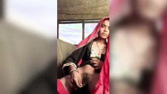 Desi Village Girl Using Thick Vegetable Pleasuring Her Wet Pussy